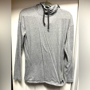 Gray Under Armour long sleeve shirt with hood